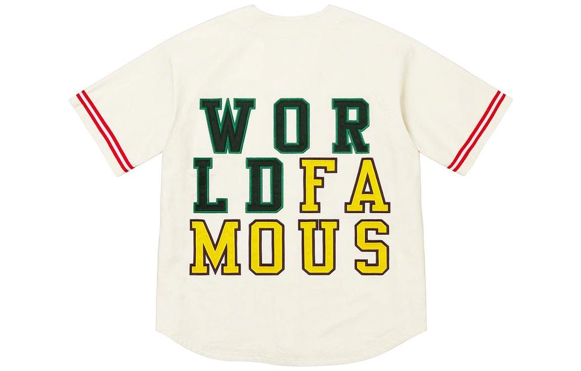 Supreme FW22 Week 7 Denim Baseball Jersey LogoVT
