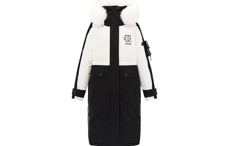 太平鸟 女装 连帽毛领派克服羽绒服 女款