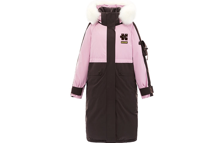 太平鸟 女装 连帽毛领派克服羽绒服 女款