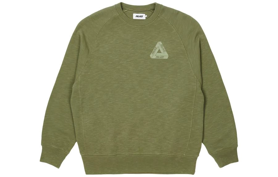 PALACE FW22 Tri-Ferg Slub Crew Olive Logo