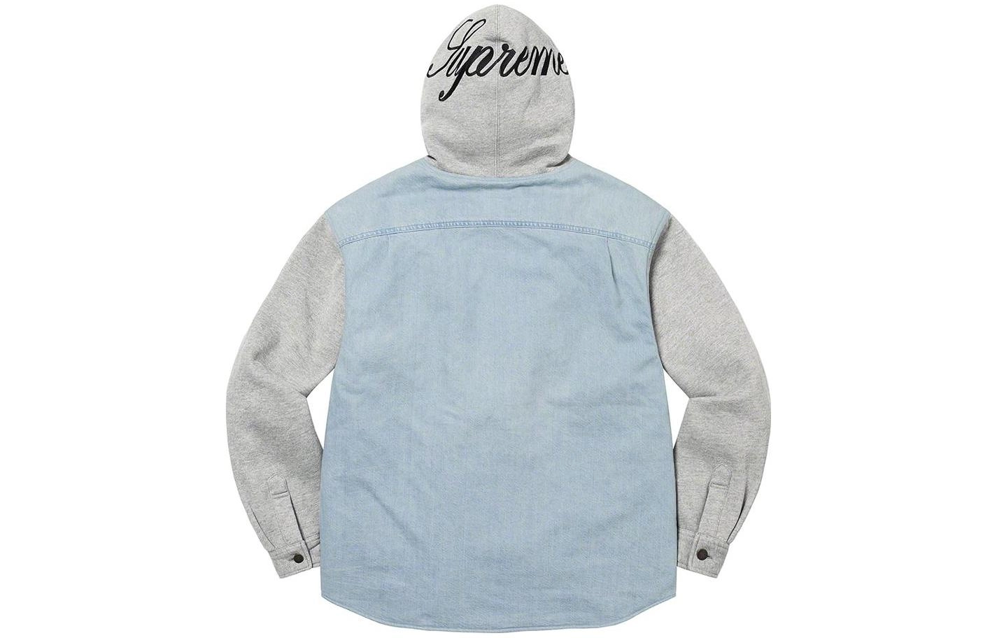 Supreme FW22 Week 12 Fleece Hooded Denim Shirt Logo