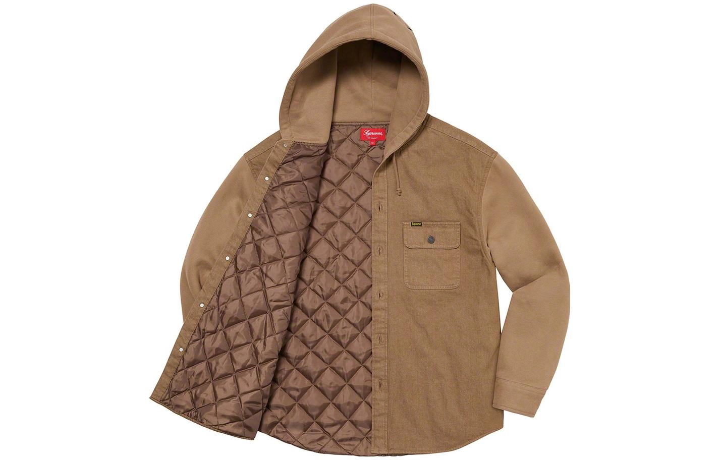 Supreme FW22 Week 12 Fleece Hooded Denim Shirt Logo