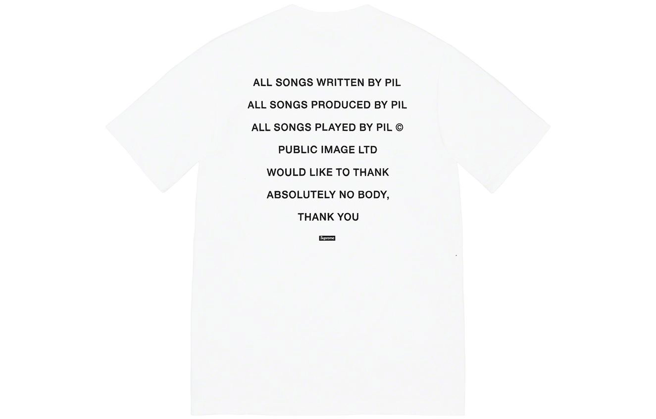 Supreme FW22 Week 12 x Public Image Ltd PiL Tee T
