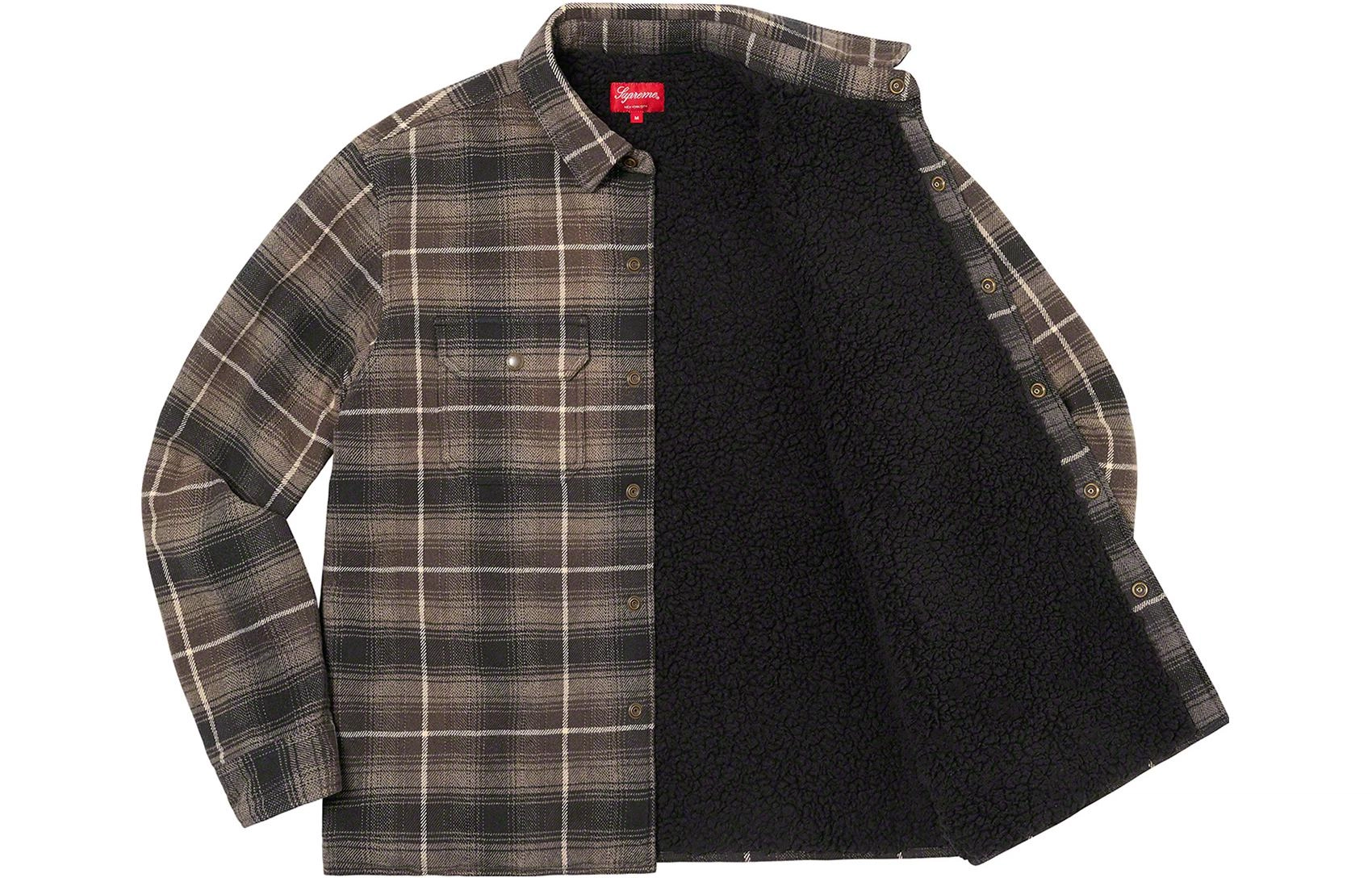 Supreme FW22 Week 13 Shearling Lined Flannel Shirt