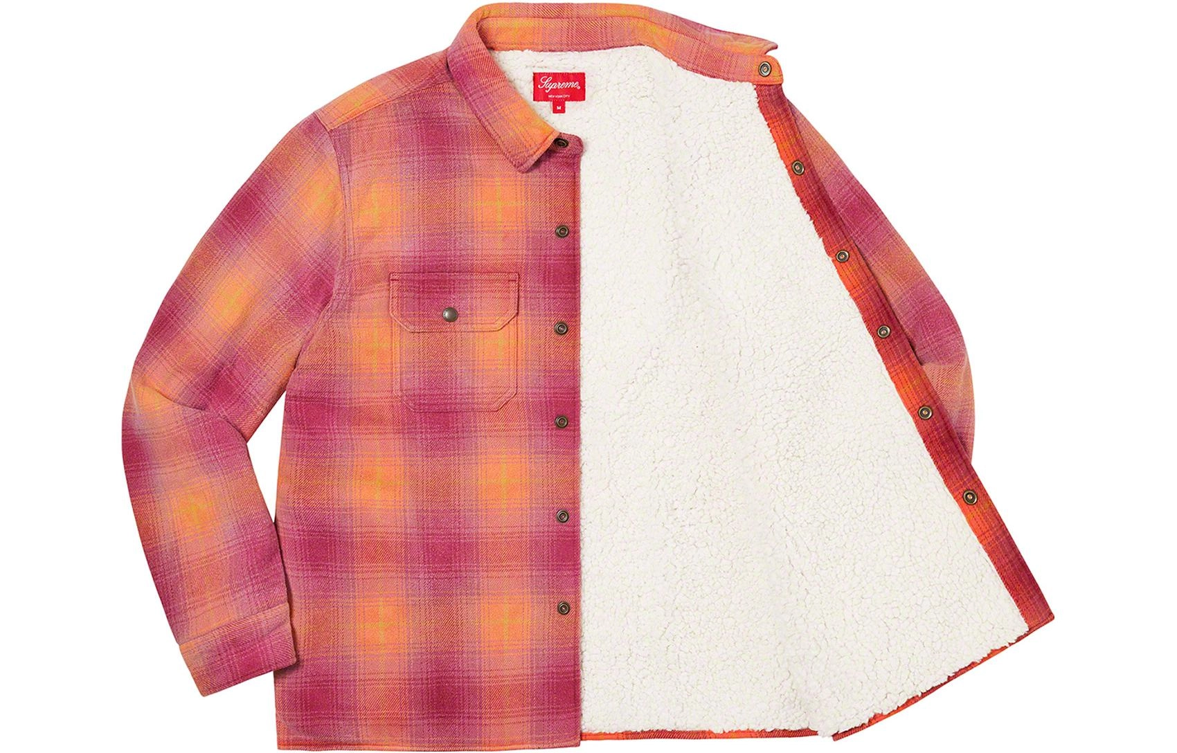 Supreme FW22 Week 13 Shearling Lined Flannel Shirt