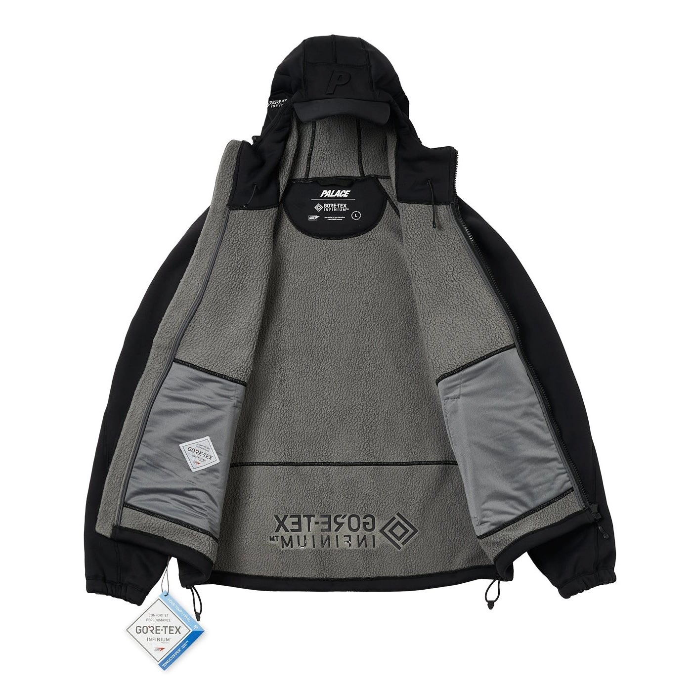 PALACE FW22 Gore-Tex Infinium Cap Jacket Black 3MLogo