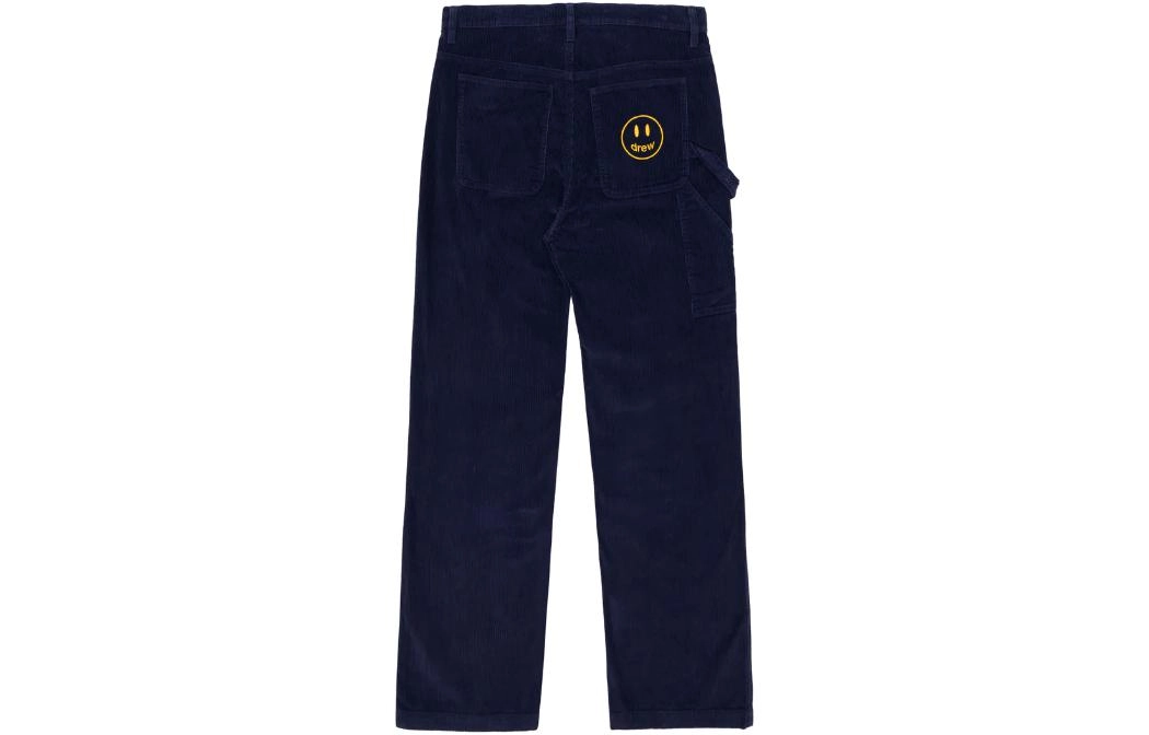 Drew House FW22 Corduroy Carpenter Pant Dark Navy Logo