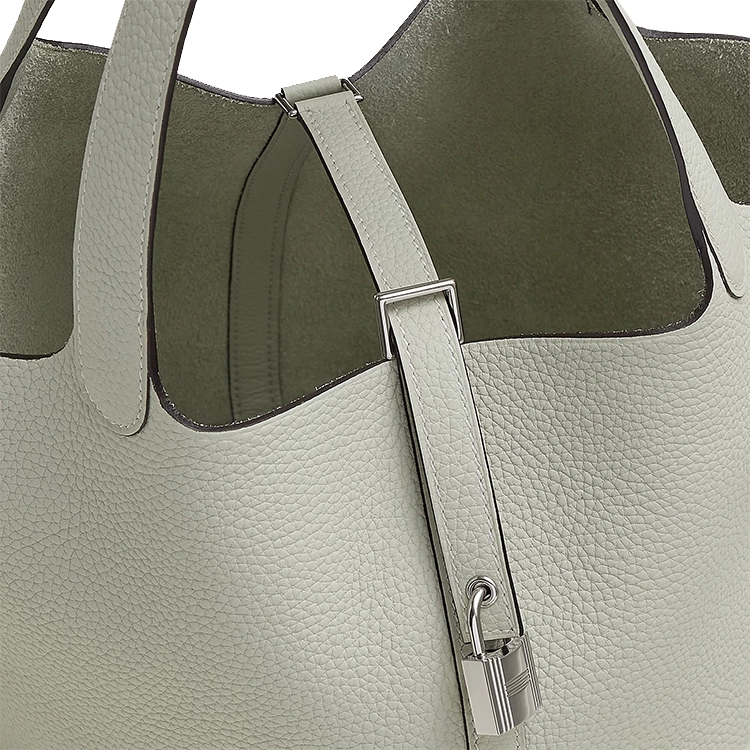 HERMES Picotin Lock 22 Clemence 0W Gris Neve