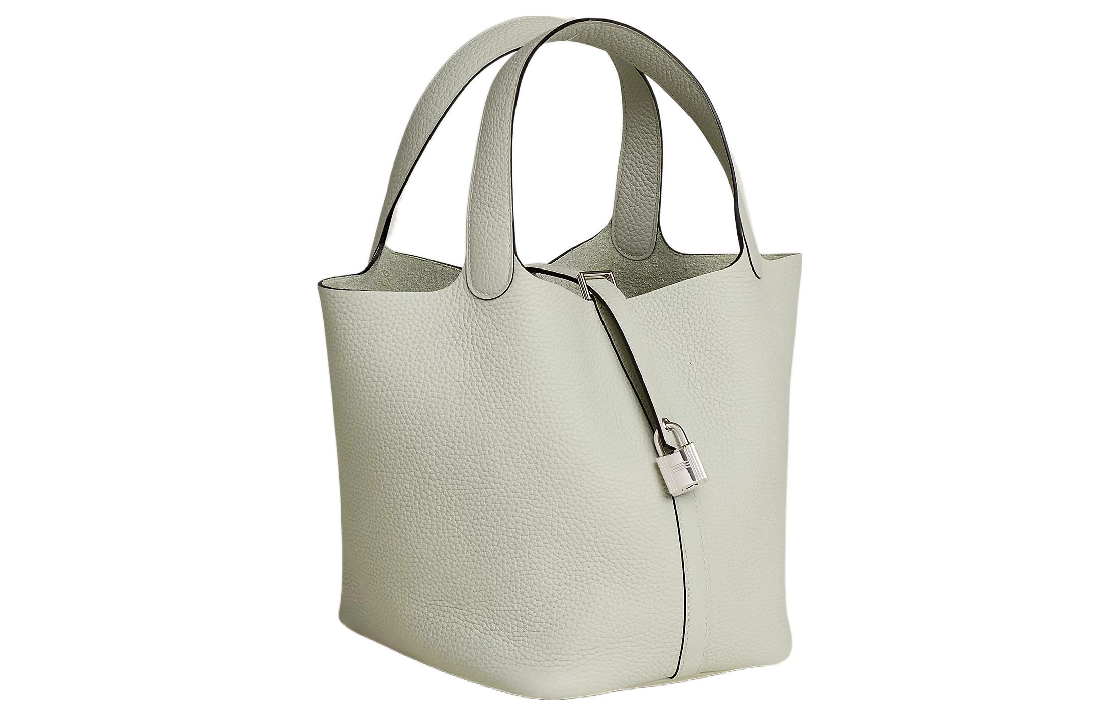 HERMES Picotin Lock 22 Clemence 0W Gris Neve