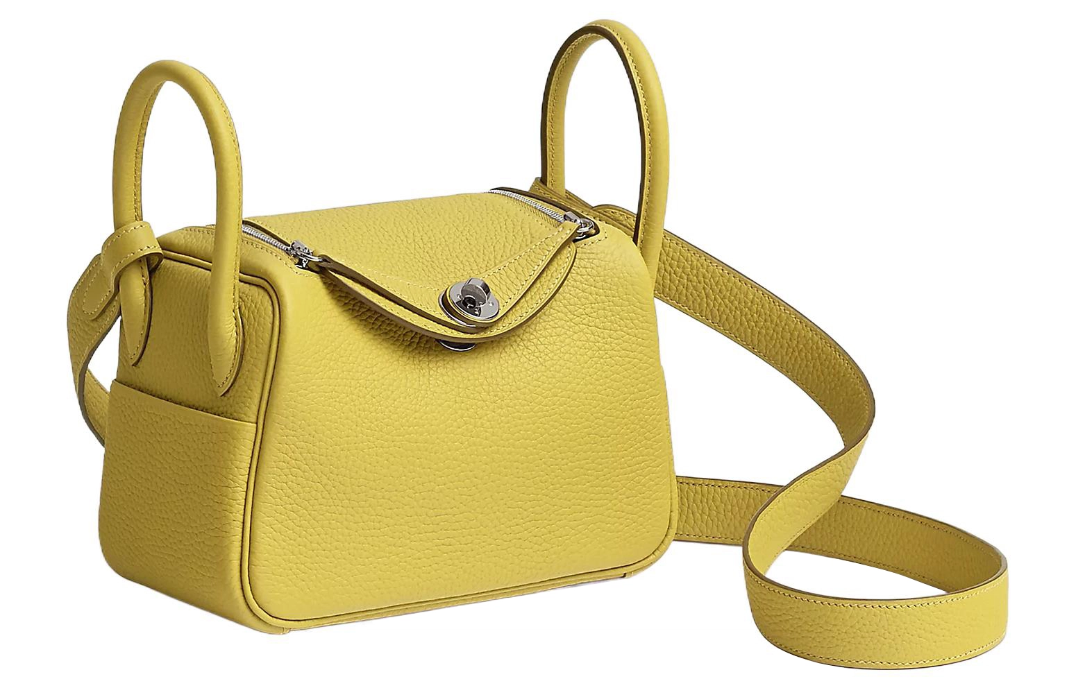 HERMES Lindy Mini 19 Clemence 0Y Limoncello