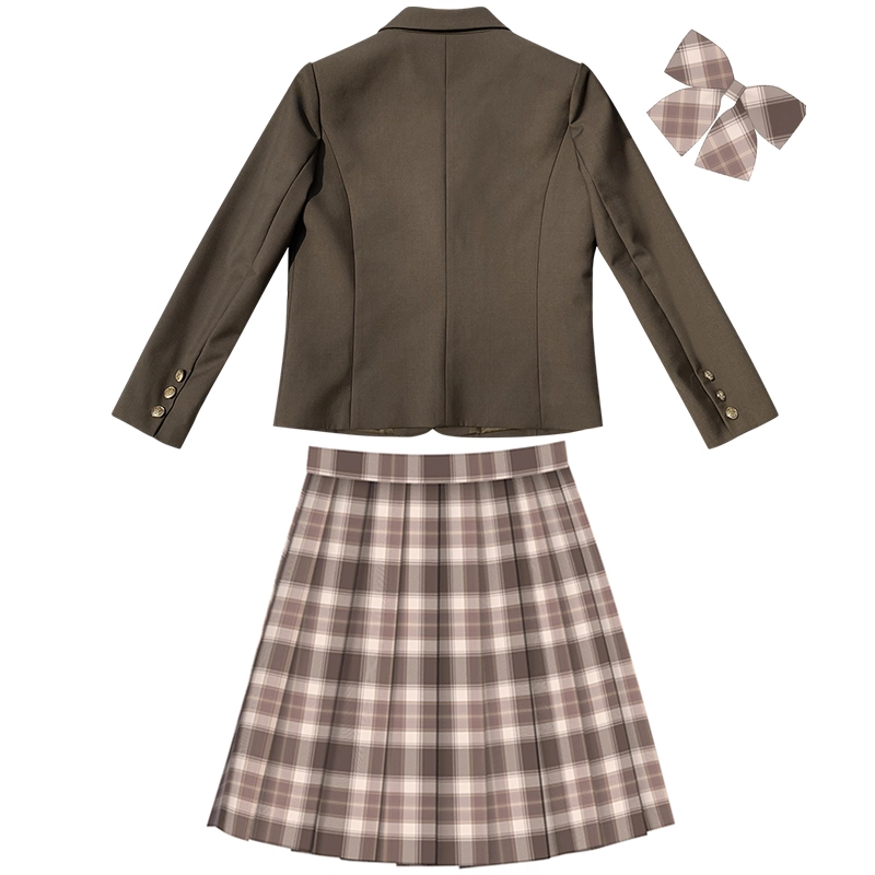 兔半眠 徽章西装外套百褶裙制服套装 女款