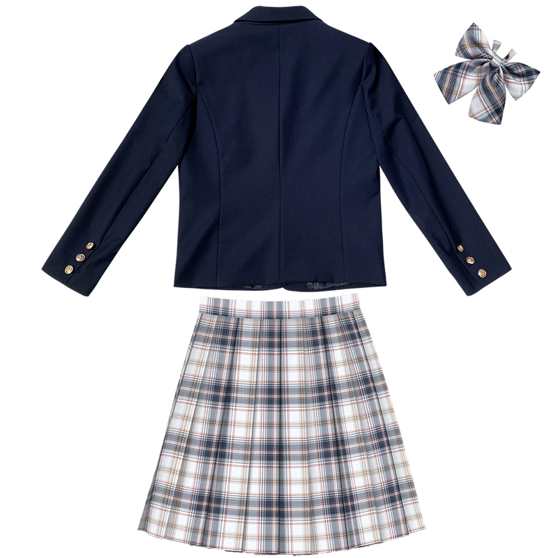 兔半眠 徽章西装外套百褶裙制服套装 女款