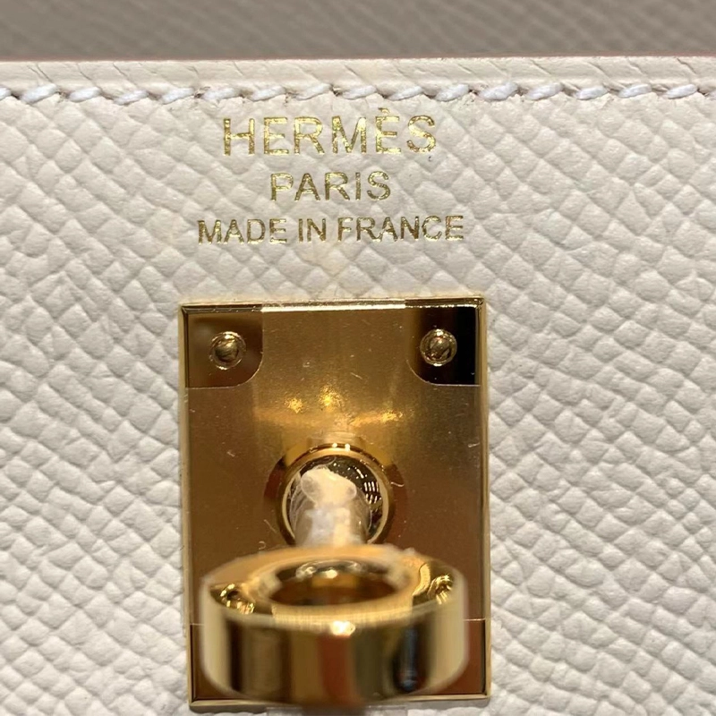 HERMES Kelly 25 Epsom 10 Craie