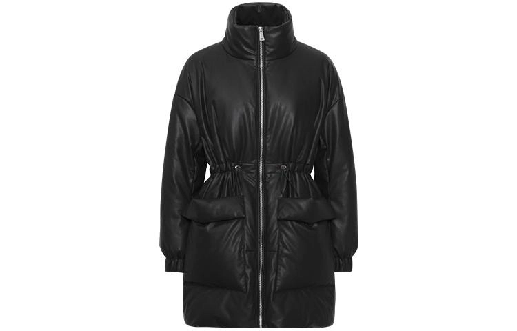 美洋 黑皮诺皮羽绒 帅气立领收腰防风保暖鹅绒服