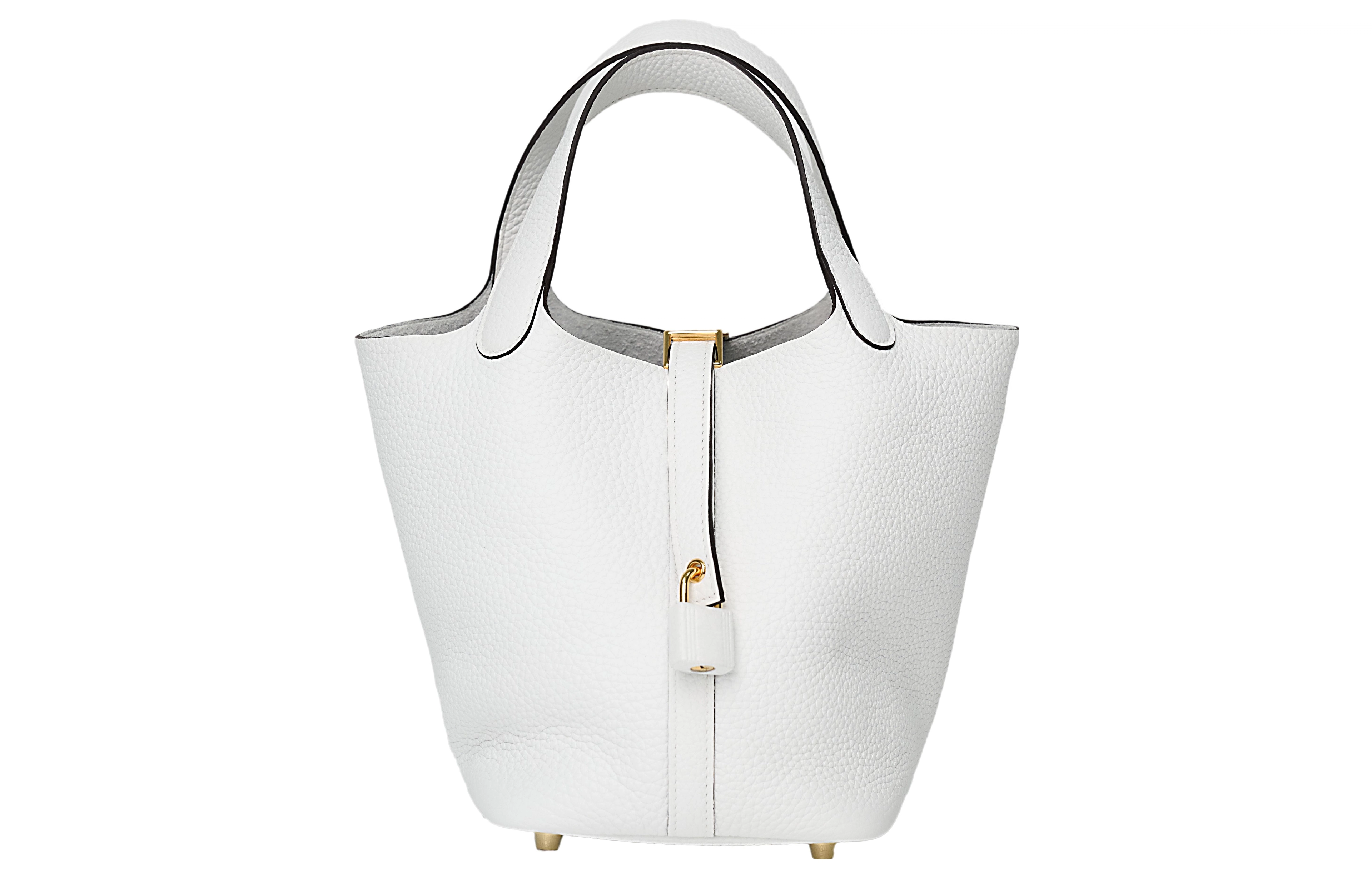 HERMES Picotin Lock 18 Clemence 0U New White