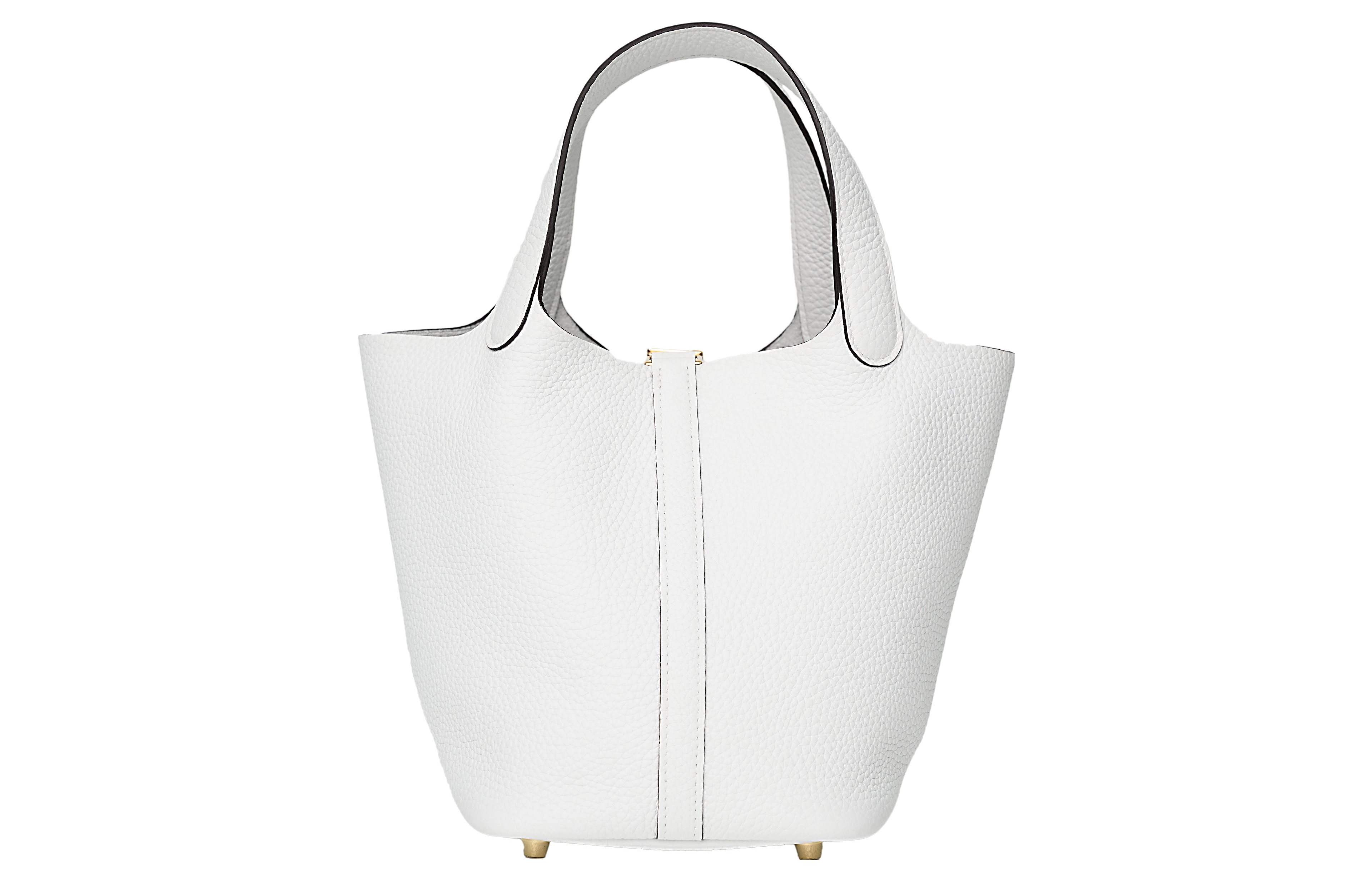 HERMES Picotin Lock 18 Clemence 0U New White
