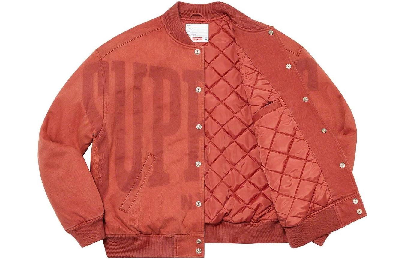 Supreme SS23 Week9 washed knockout denim varsity jacket Logo