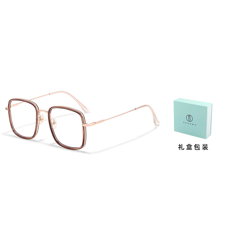 【联系客服可配度数】 佐川 一镜多用随心换磁吸防蓝光眼镜 时尚方框眼镜 平光可配近视度数 钛合金 方形 光学镜架 男女同款情侣款