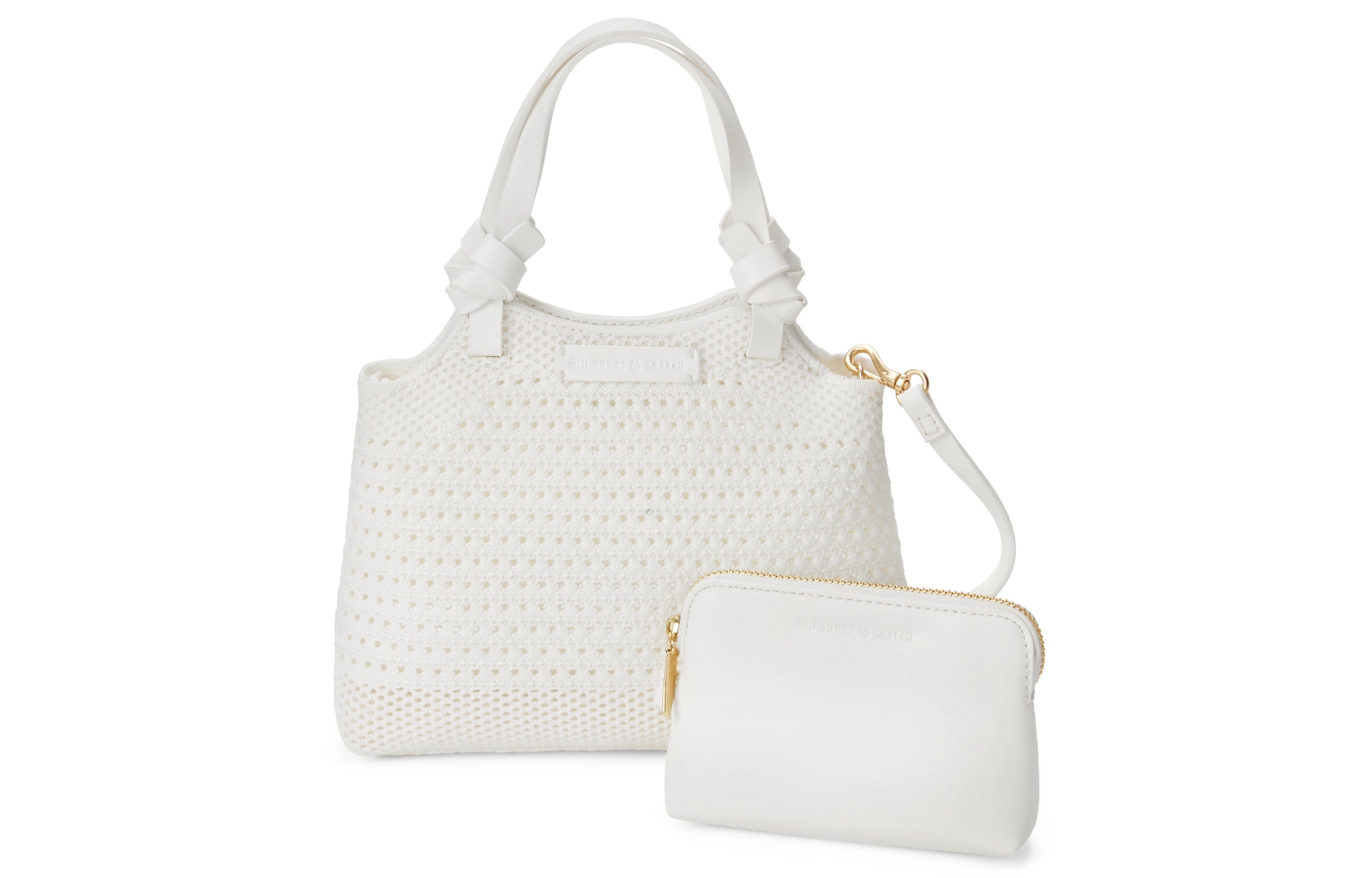 CHARLESKEITH PU ckTote WhiteMultiSand