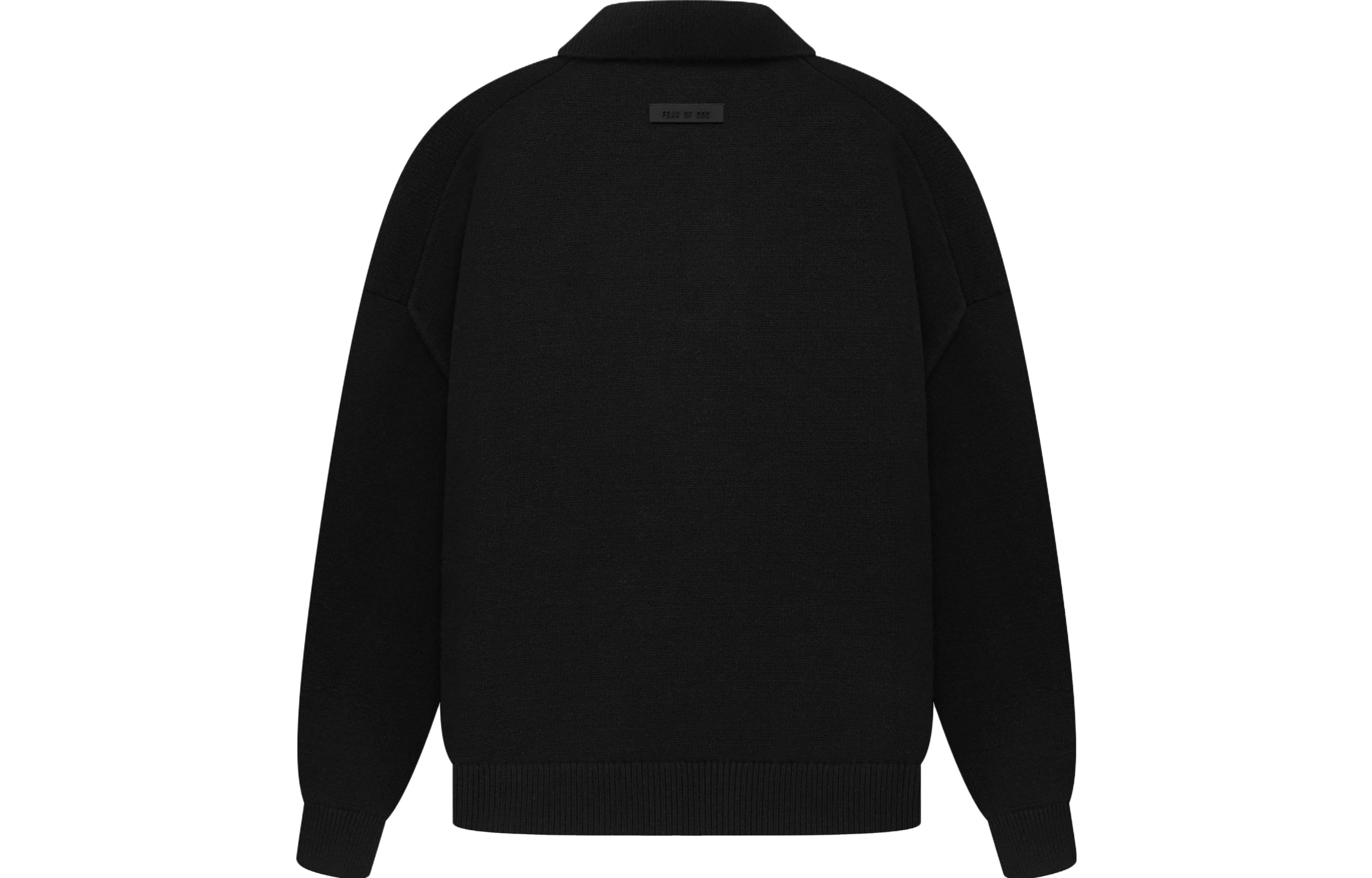 Fear of God Essentials The Black Collection Essentials Knit Polo Jet Black LogoPolo