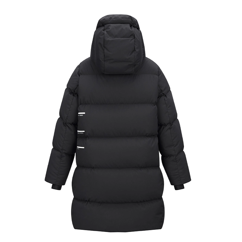 高梵 童装 黑金儿童鹅绒服纯色长款户外滑雪羽绒服 男童女童
