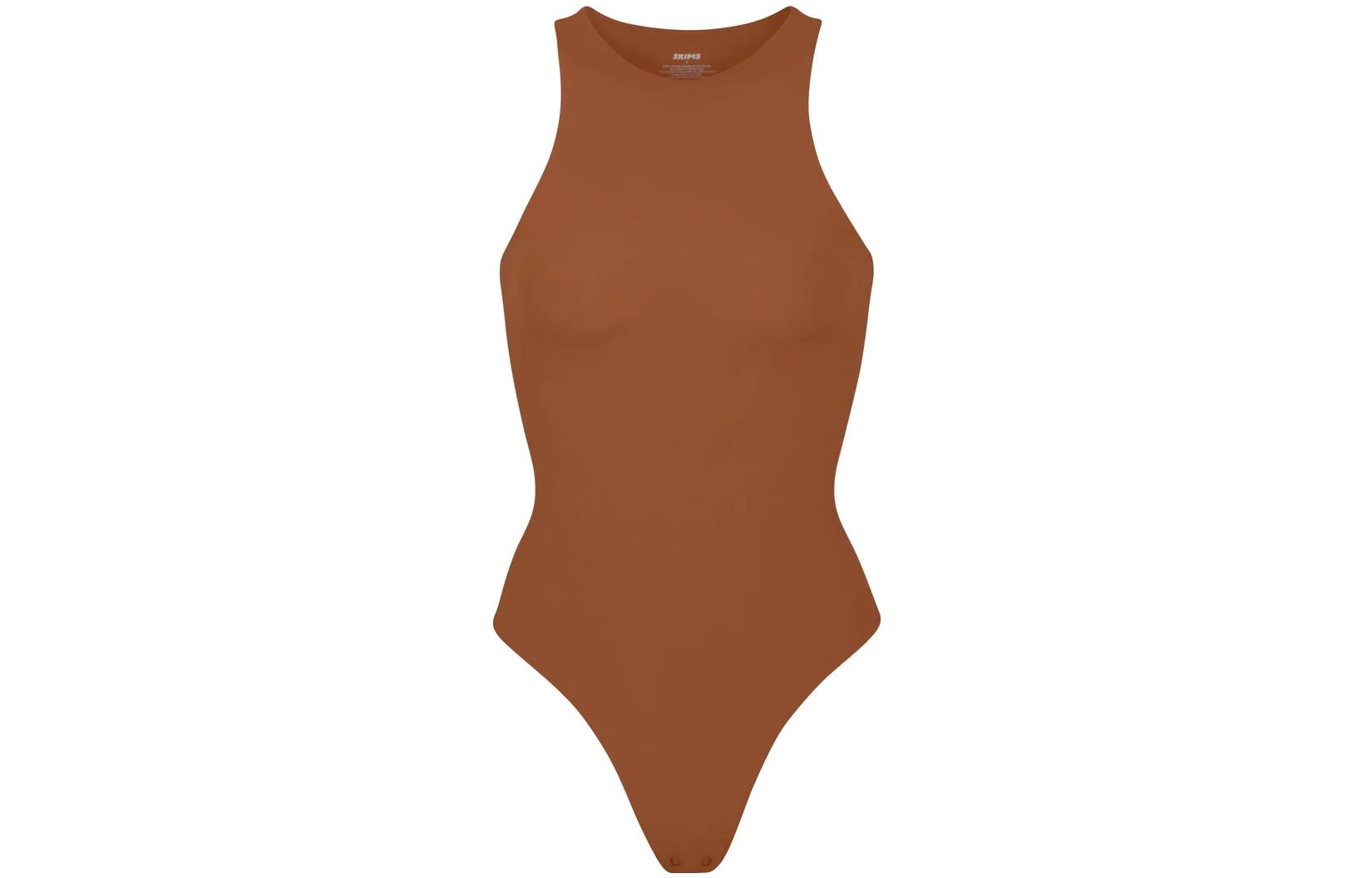 SKIMS FITS EVERYBODY HIGH NECK BODYSUIT BRONZE