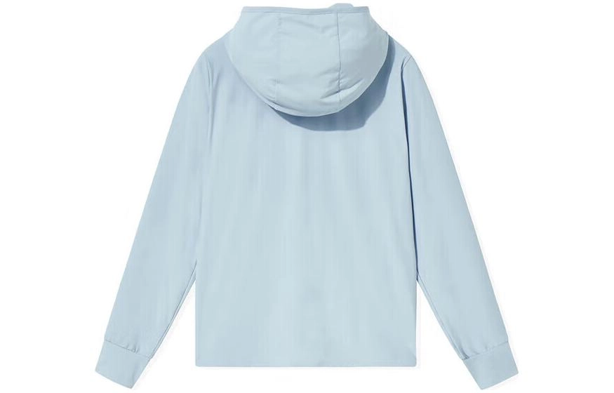 乔丹 纯色冰肤薄款户外连帽防晒服 女款 梦幻蓝