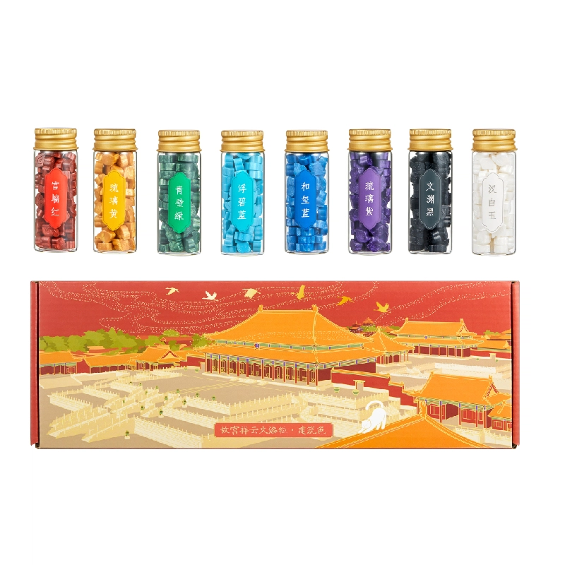 宫廷宝贝 故宫 文创 紫禁城建筑火漆印章套装 全套信封封口 谷圈印章