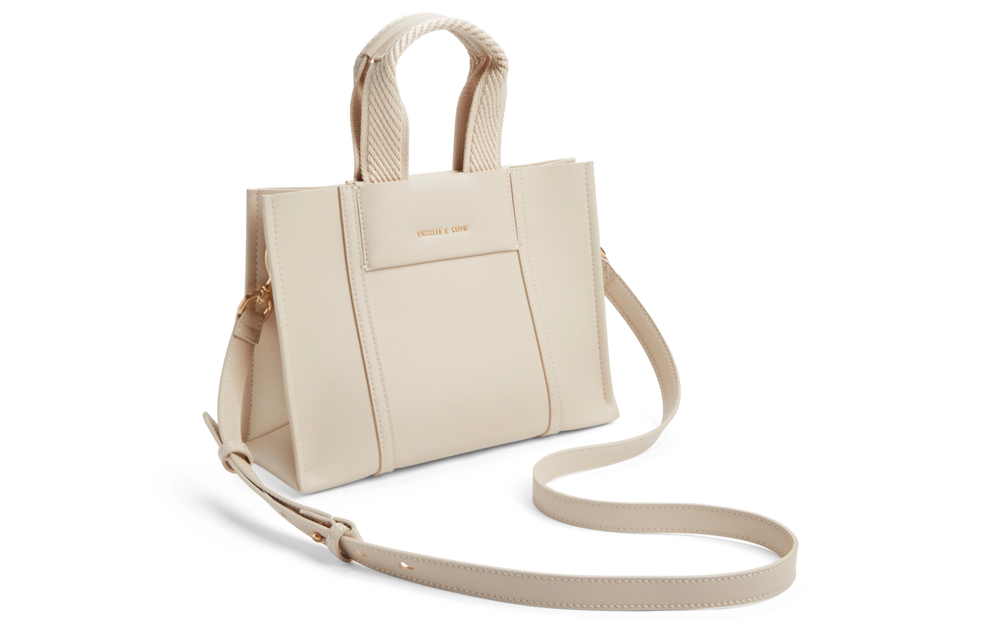 CHARLESKEITH PU Tote CognacBeigeBlack