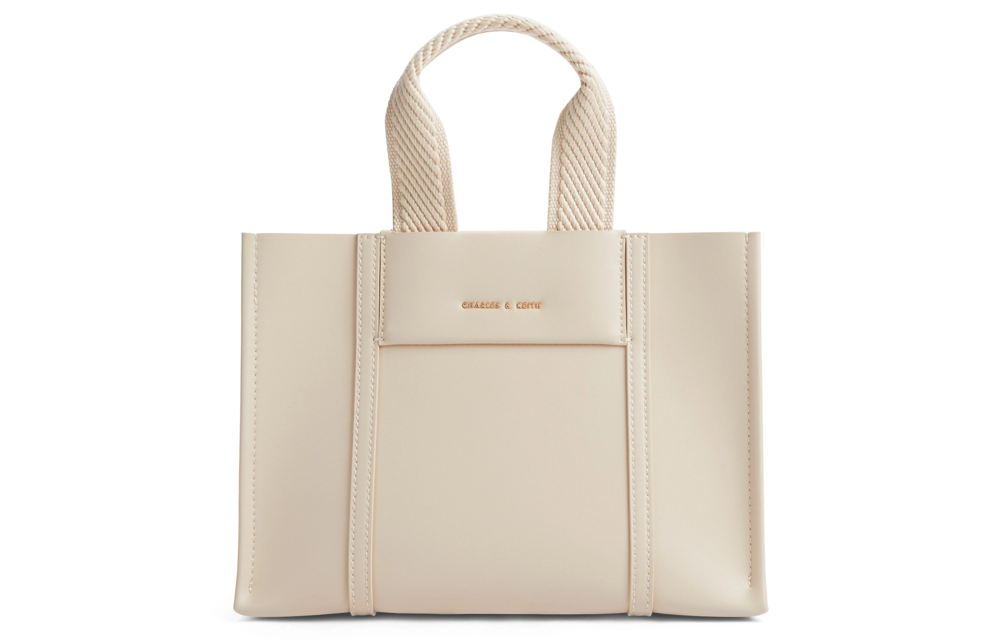 CHARLESKEITH PU Tote CognacBeigeBlack