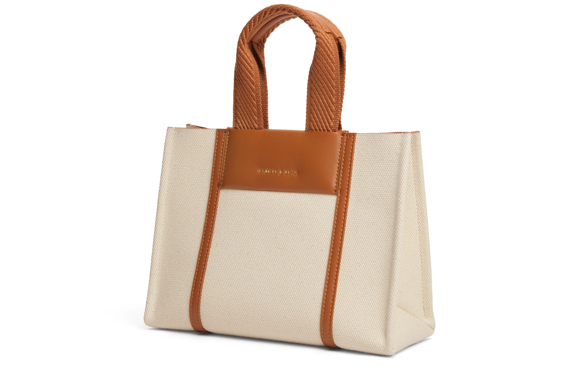 CHARLESKEITH PU Tote CognacBeigeBlack
