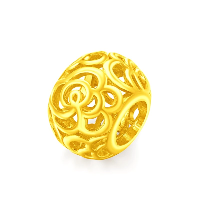 周大福 花韵镂空转运珠 足金 按克计价 黄金吊坠 男女同款情侣款