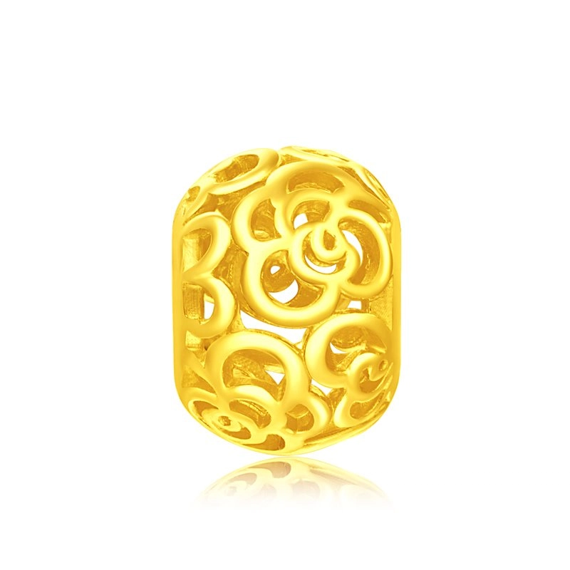 周大福 花韵镂空转运珠 足金 按克计价 黄金吊坠 男女同款情侣款