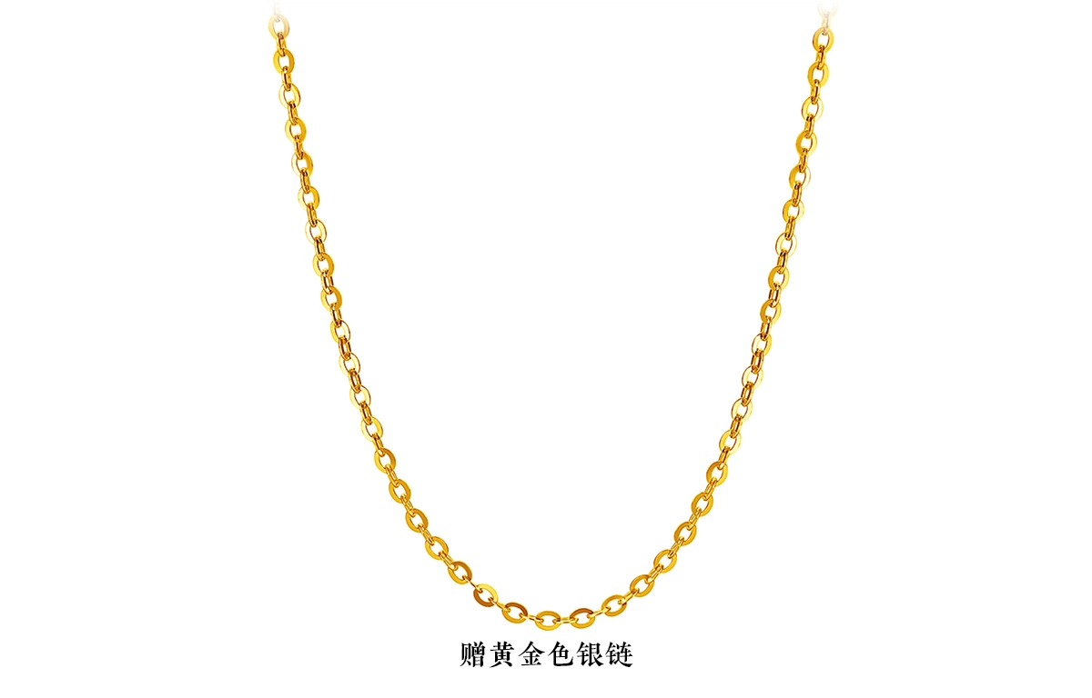 六福珠宝 金菠萝黄金吊坠女款珐琅工艺足金小吊坠 定价