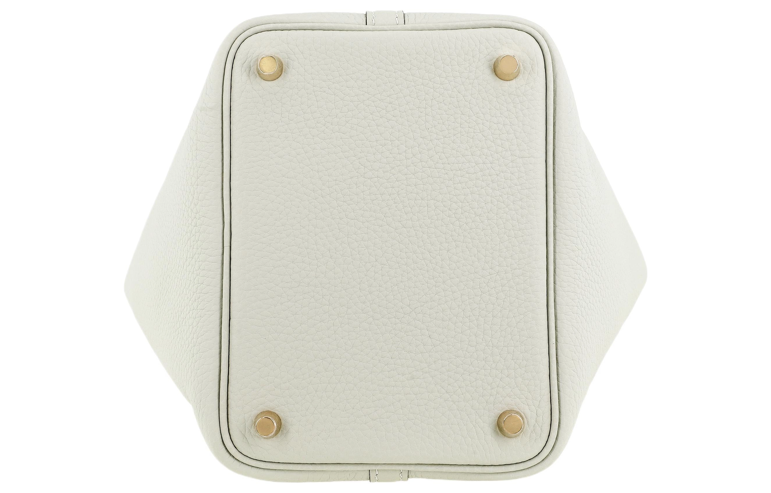 HERMES Picotin Lock 18 Clemence 0W Gris Neve
