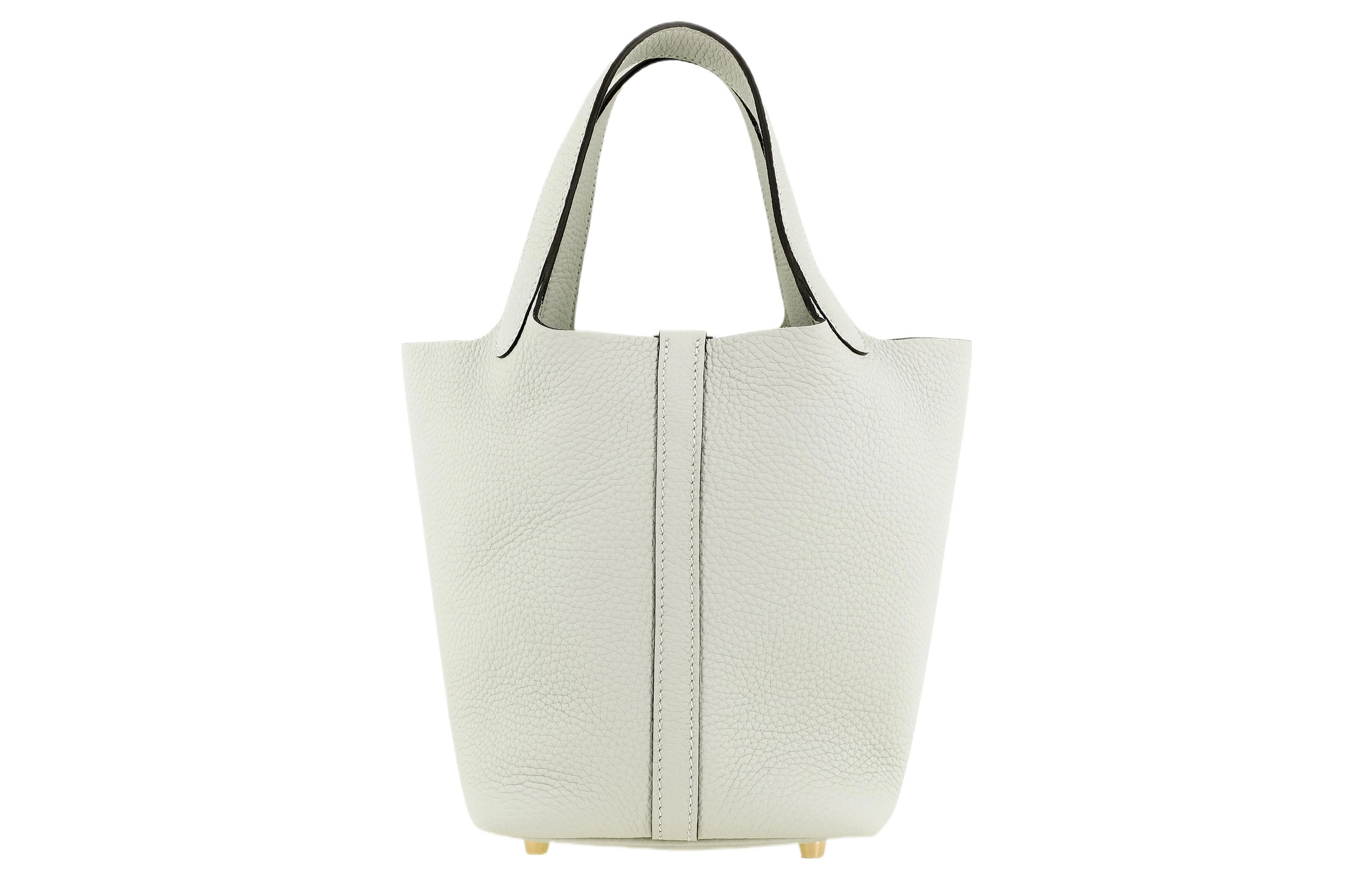 HERMES Picotin Lock 18 Clemence 0W Gris Neve