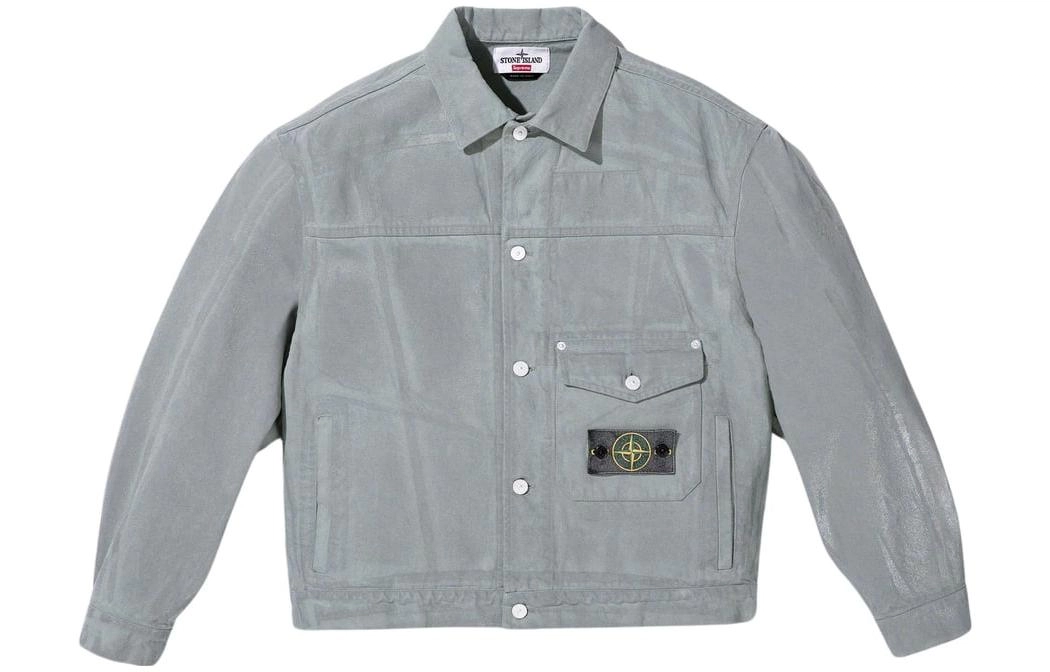 Supreme x STONE ISLAND FW23 WEEK10 DENIM TRUCKER JACKET Logo