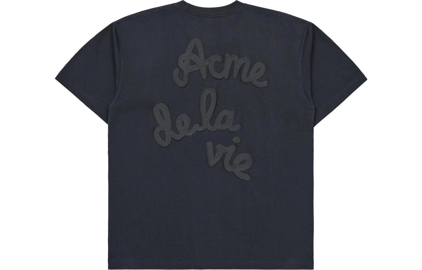acme de la vieADLV Embossing Script Logo Short Sleeve T-Shirt Charcoal T