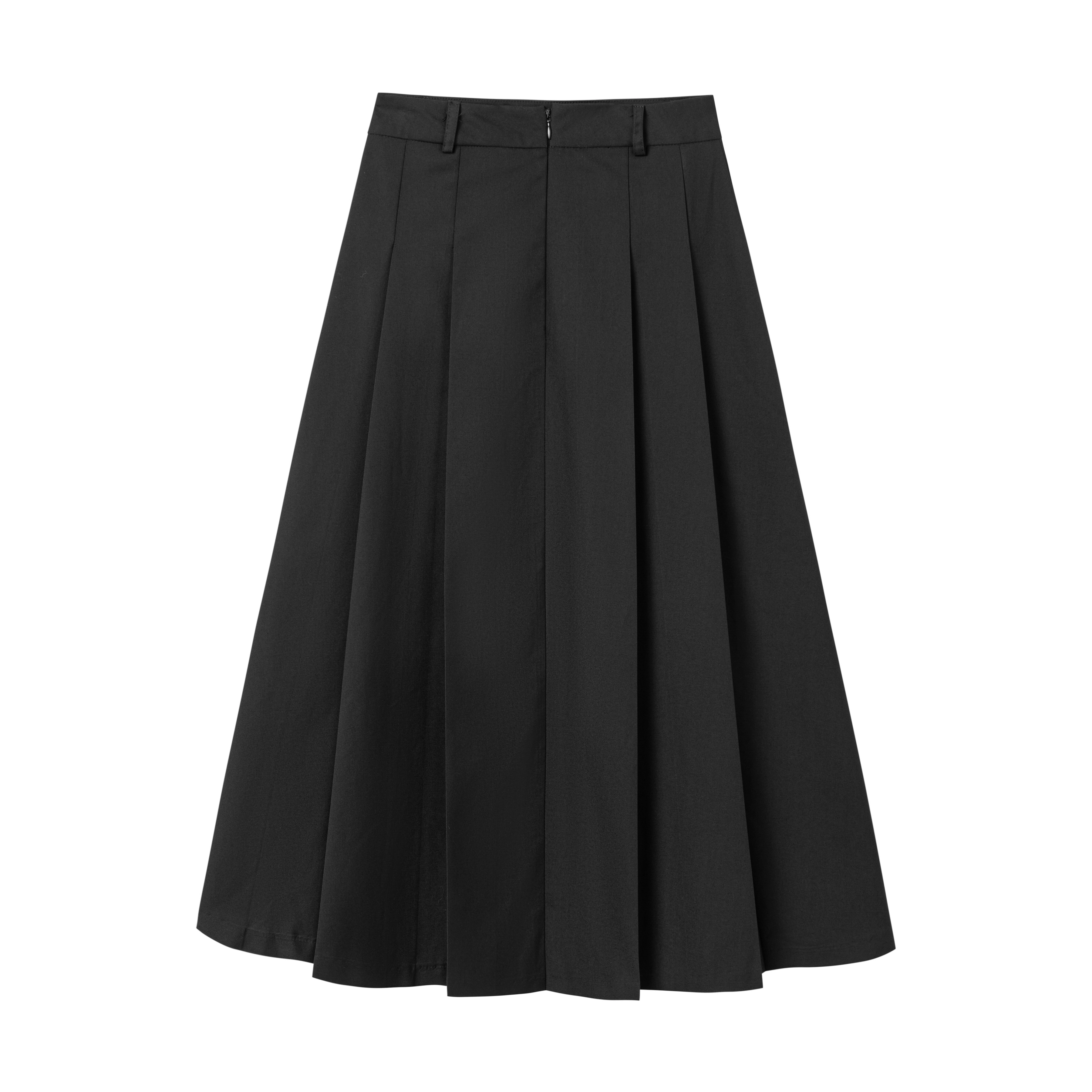 九条喵 学院风高腰中长款百褶休闲长裙制服 女款