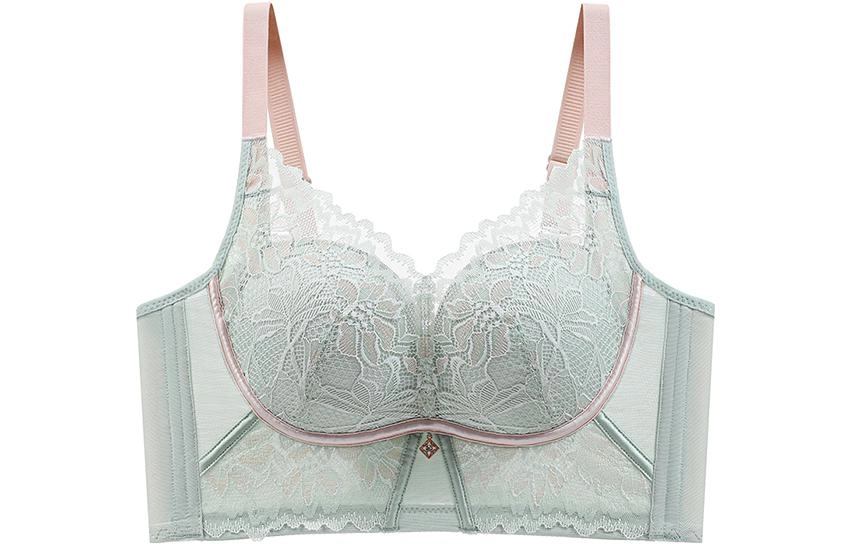 浪莎 拼接蕾丝聚拢收副乳文胸 女款