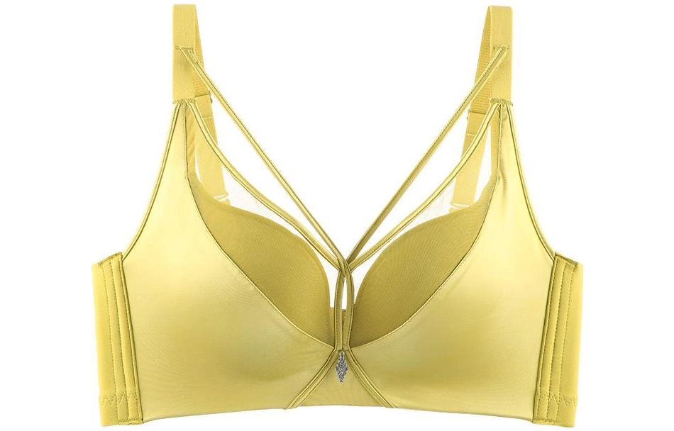 浪莎 绸缎拼接网纱无痕聚拢收副乳防下垂文胸 女款