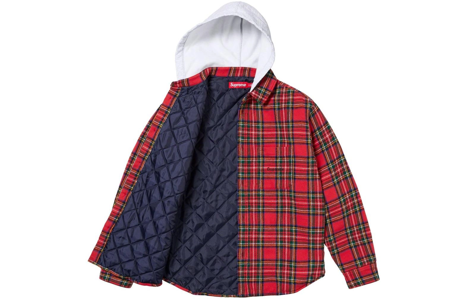 Supreme FW23 FW23 WEEK15 TARTAN FLANNEL HOODED SHIRT