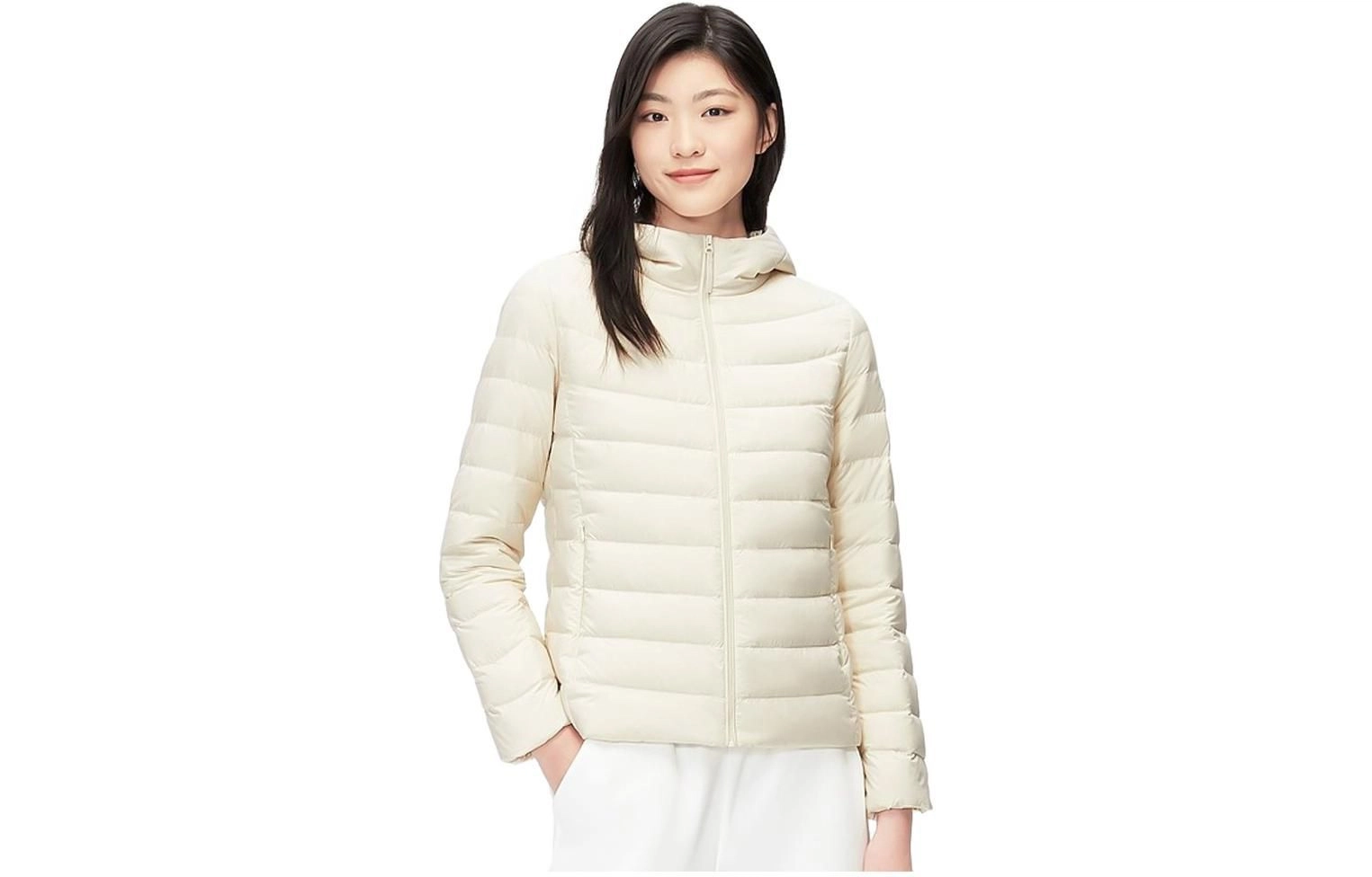波司登 纯色轻薄短款连帽羽绒服 女款