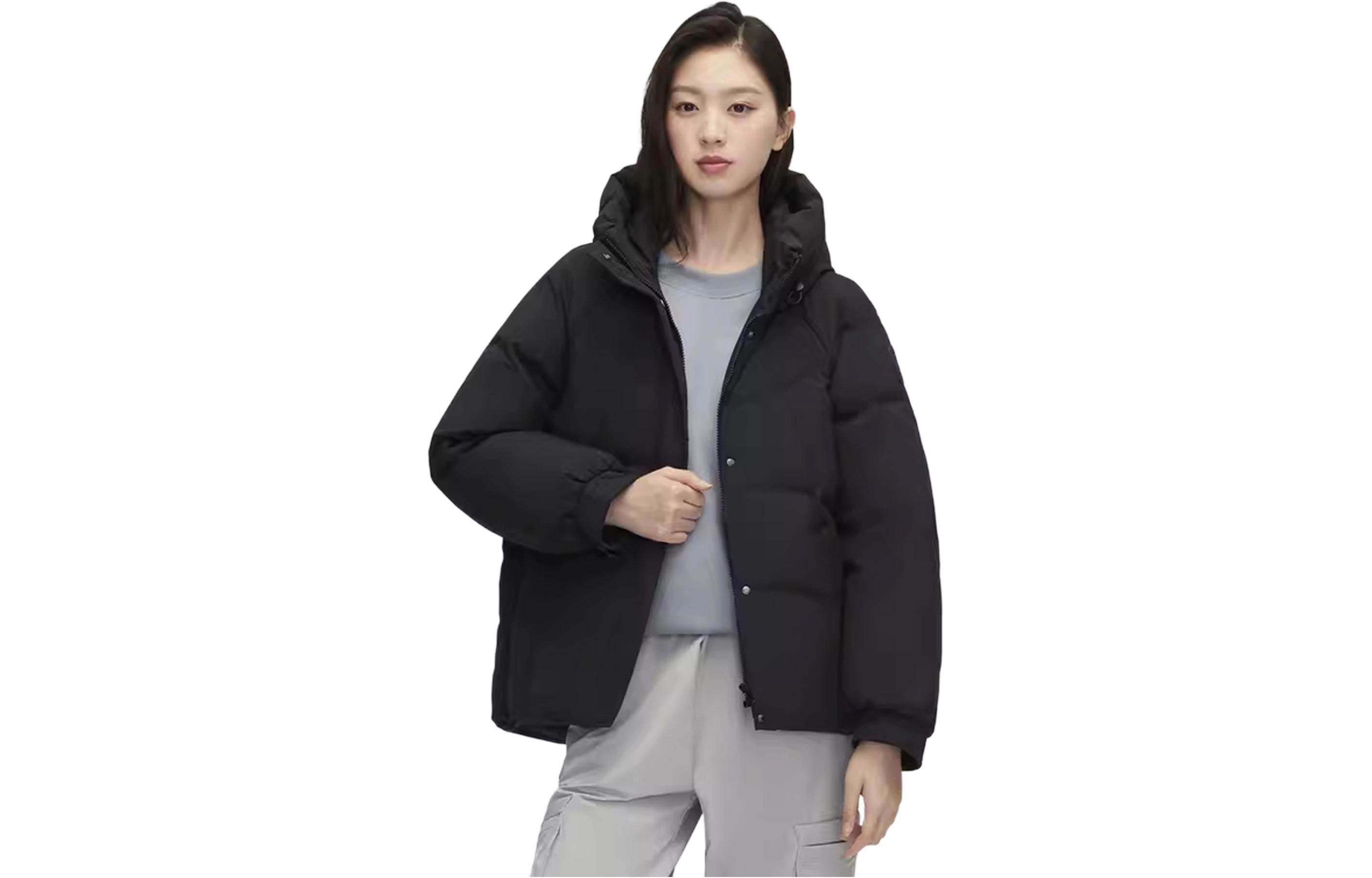 波司登 保暖印花连帽短款舒适细腻羽绒服 女款