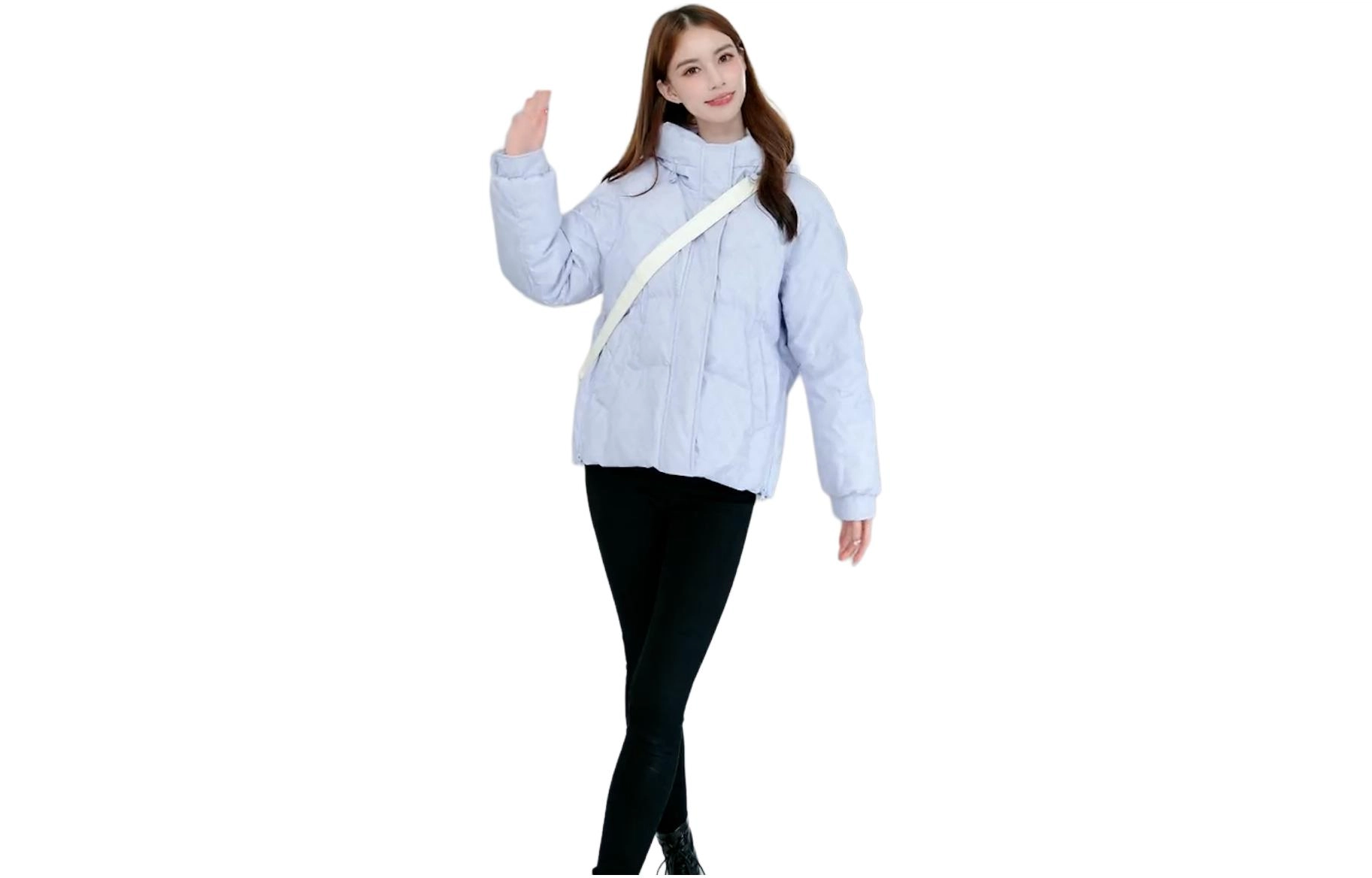 波司登 保暖印花连帽短款舒适细腻羽绒服 女款