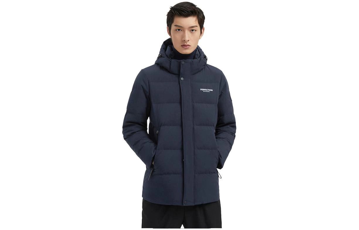 波司登 纯色连帽短款加厚羽绒服 男款