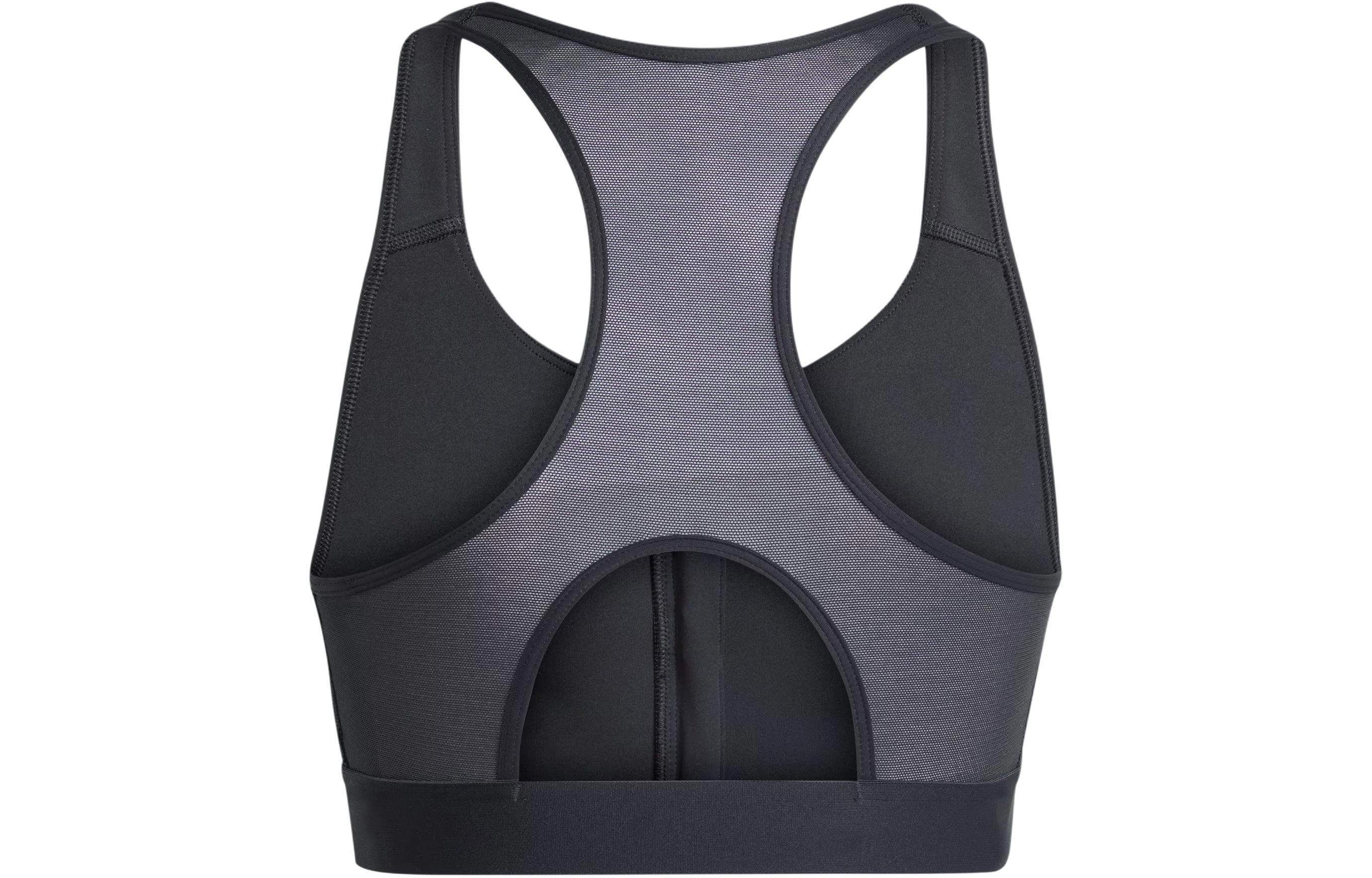 adidas Powerreact Medium-Support Zip Bra Logo