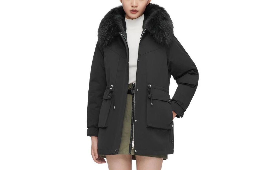 波司登 纯色连帽拉链修身派克长袖羽绒服 女款
