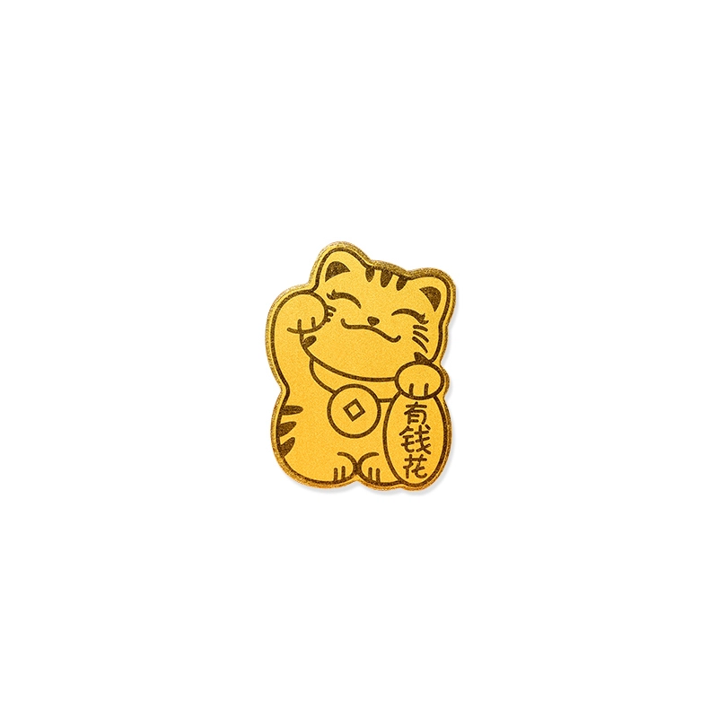 吉智 招财猫 时尚潮流高级感小众设计 足金 一口价 手机贴 女款