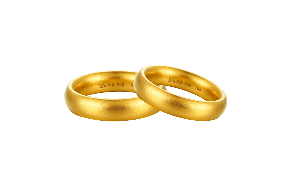 周六福 古法黄金传承求婚结婚对戒 足金 按克计价 戒指 男女同款情侣款